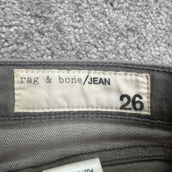 Rag & Bone The Dre Boyfriend Denim Jeans Womens 26 Aged Grey Mid Rise Stretch - Picture 7 of 16